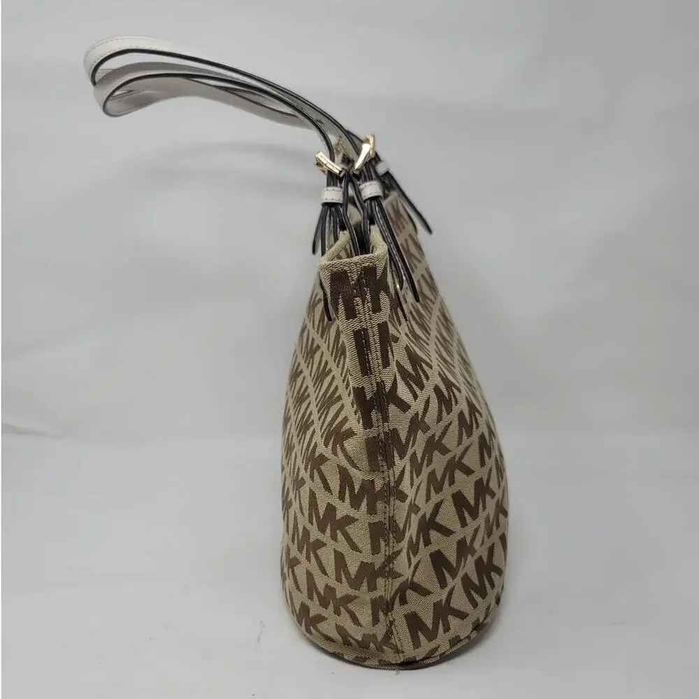 Michael Kors Signature Jet Set Canvas Tote Bucket Bag Shoulder Designer Luxury - Picture 3 of 10